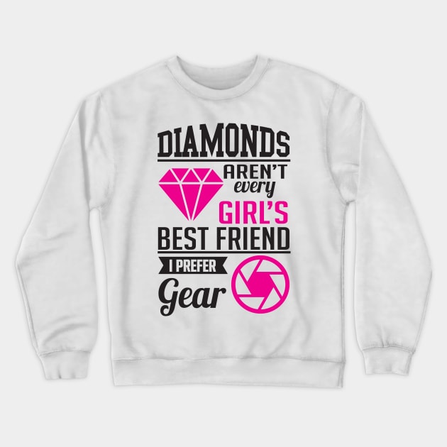 Diamonds photographer gear (black) Crewneck Sweatshirt by nektarinchen